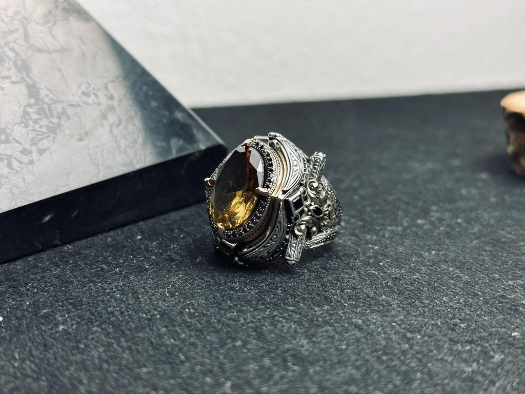 Sultanit Statement Ring: Color Changing Gemstone (Sterling Silver, Handmade)