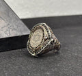 Sterling Silver Solomon Ring - Engraved Star of David Design