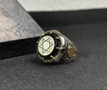 Engraved Seal of Solomon Ring: Amber, Sterling Silver (Men's Signet)