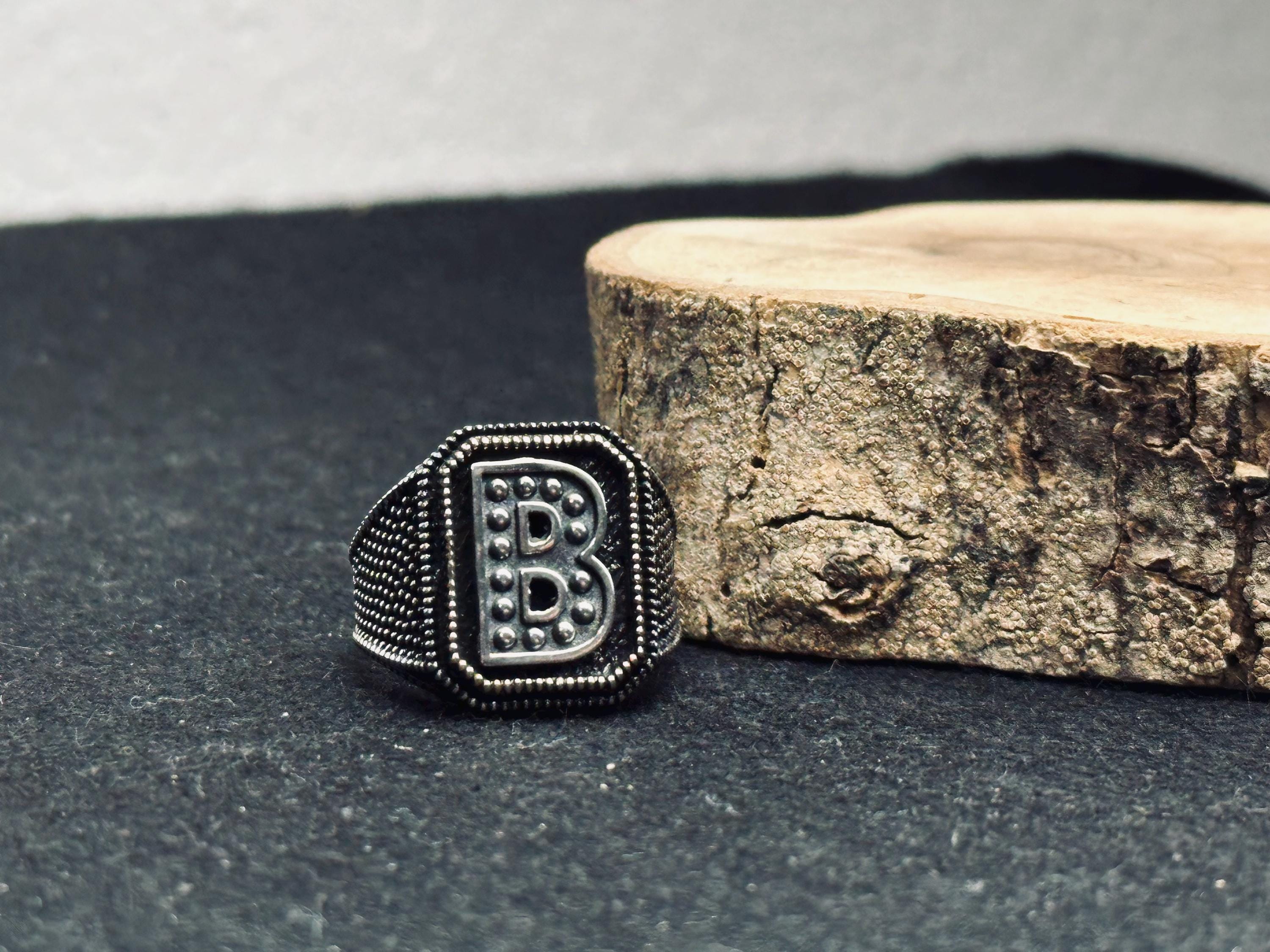Engraved Silver Signet Ring: Personalized Initials (Men & Women)