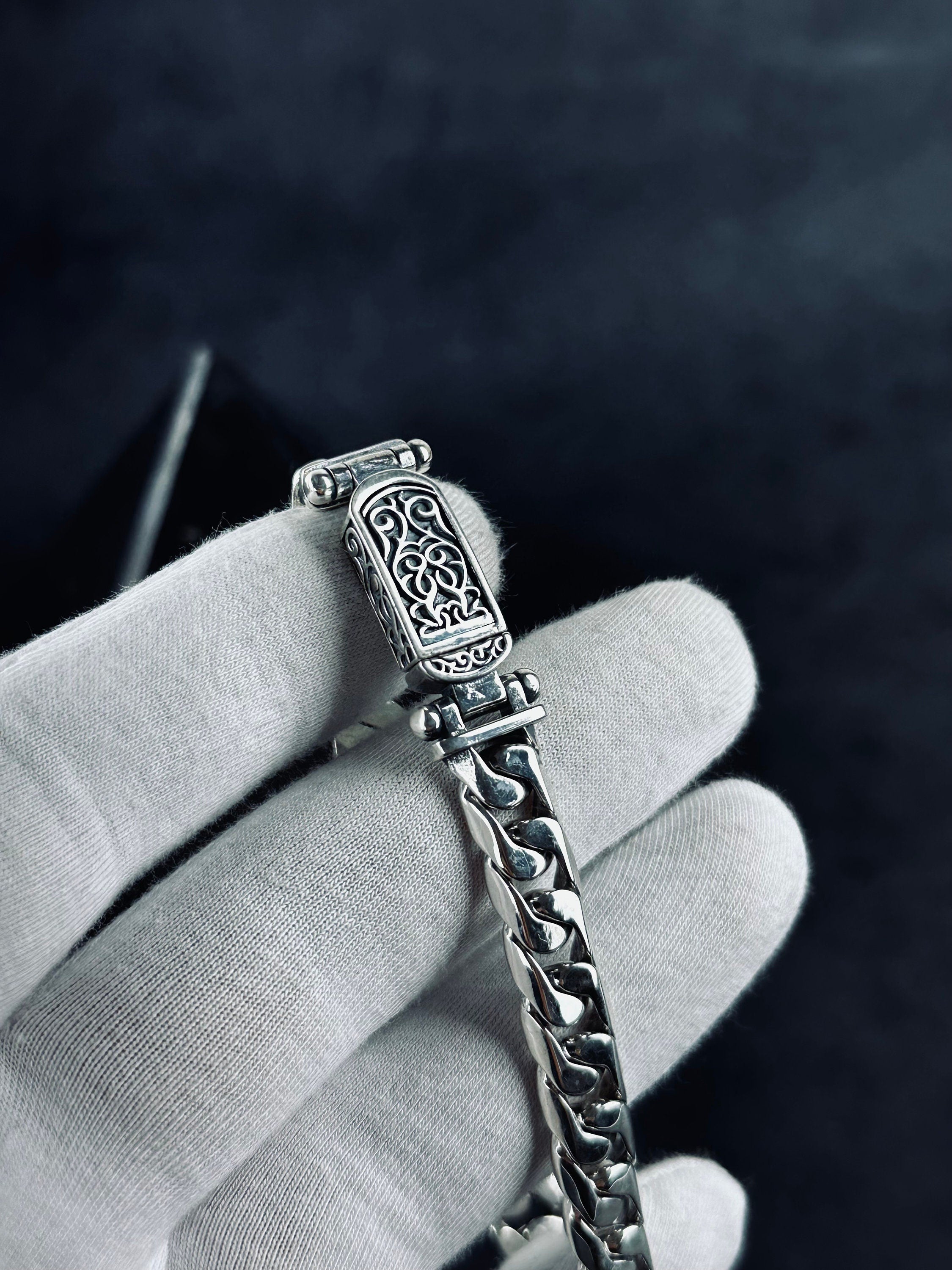 Silver Bracelet: Handmade 925 Sterling - Removable Custom Look