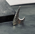 Handmade Sterling Silver Zihgir Thumb Ring – Traditional Turkish Archer Ring, Ottoman Style, Men’s Jewelry, Adjustable Gift Ring