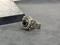 Greek Motif Onyx Ring - Sterling Silver Men's Jewelry