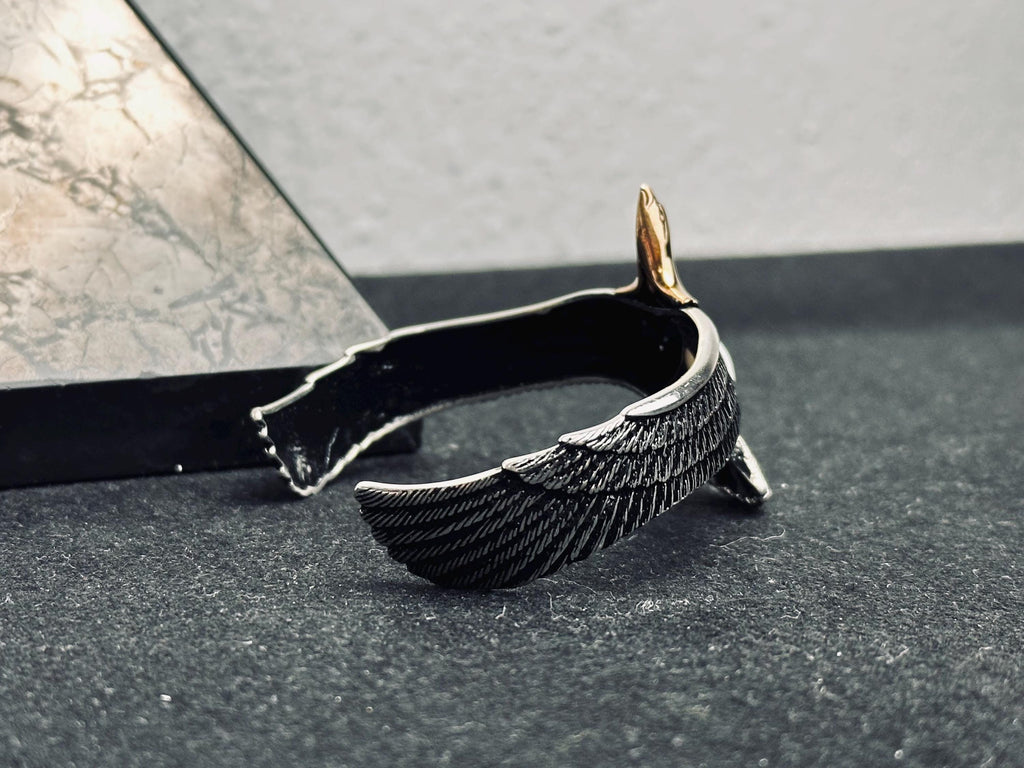 Sterling Silver Eagle Bracelet: Mother of Pearl Stone Detail