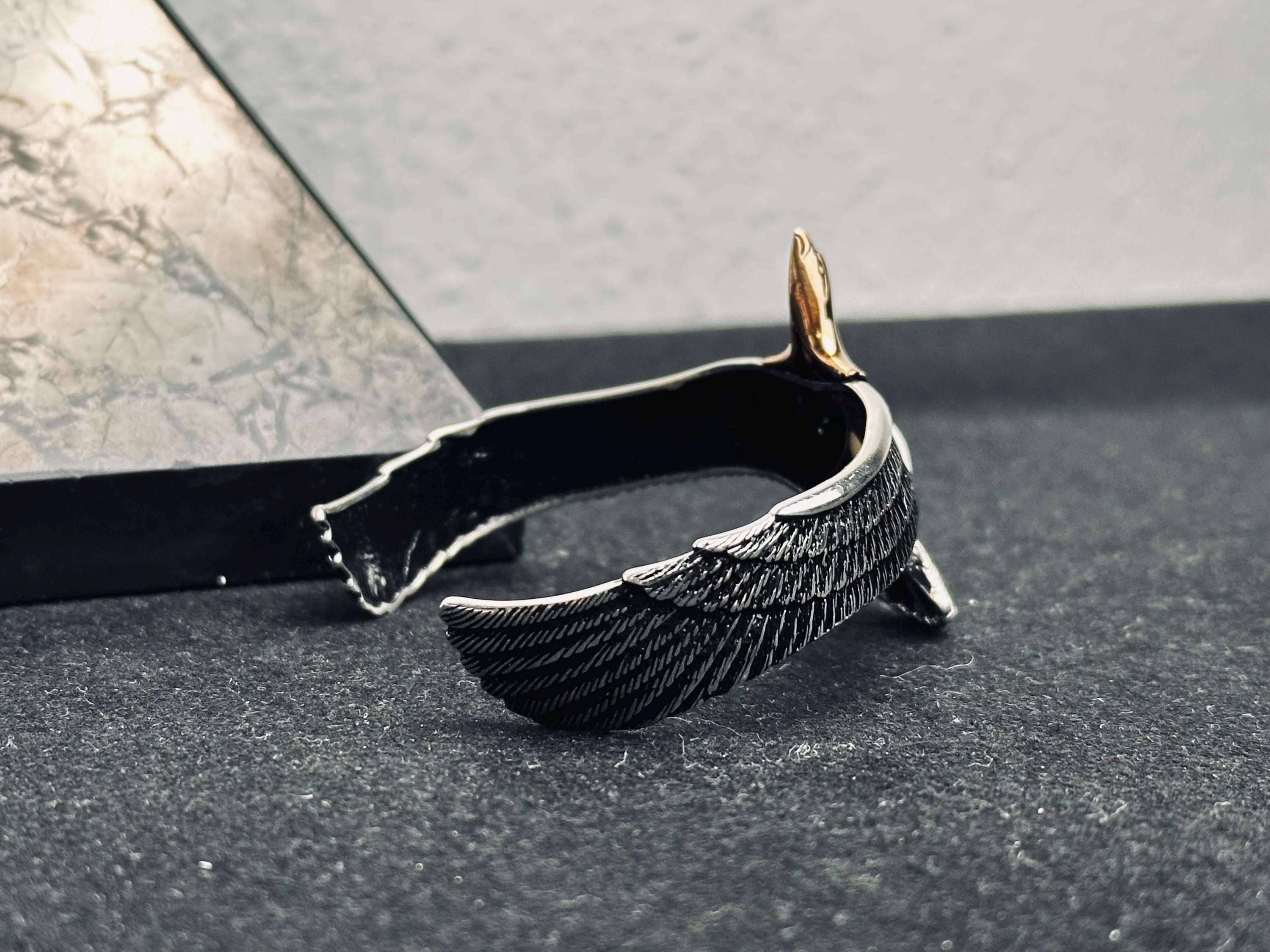 Sterling Silver Eagle Bracelet: Mother of Pearl Stone Detail