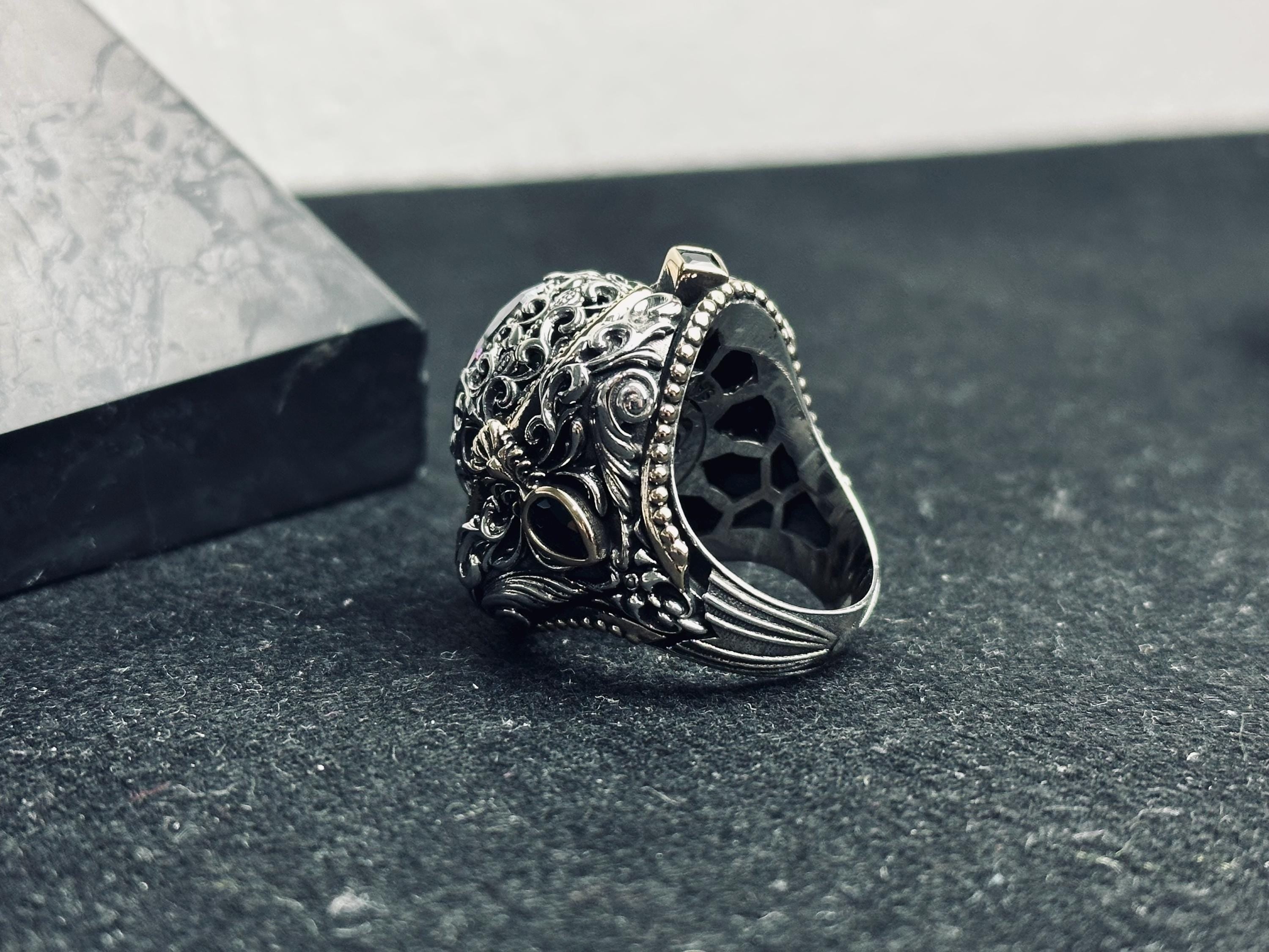 Mystic Topaz Ring, 925 Sterling Silver, Handmade Vintage Style