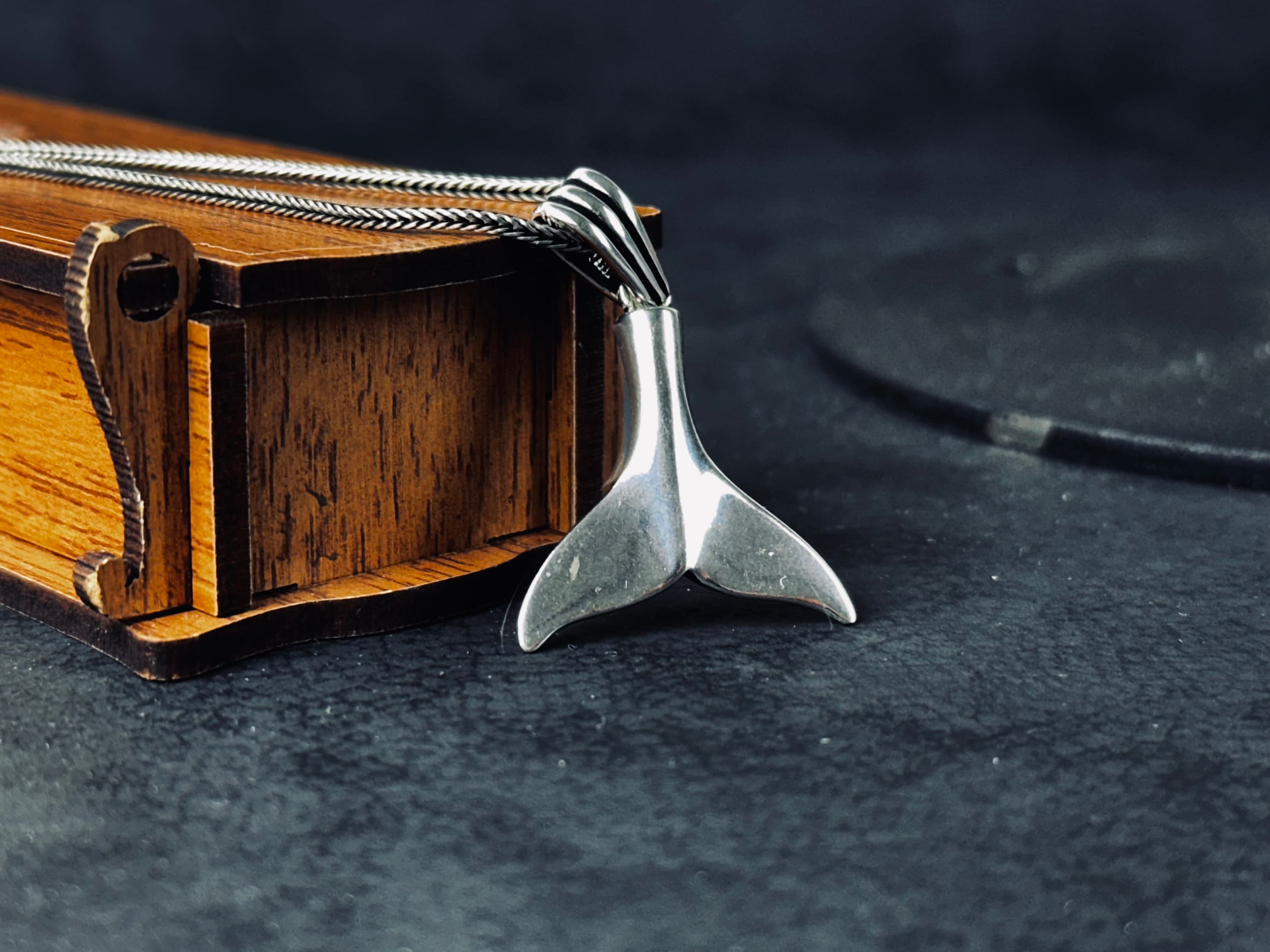 Ocean-Inspired Silver Whale Tail Necklace - Delicate Pendant