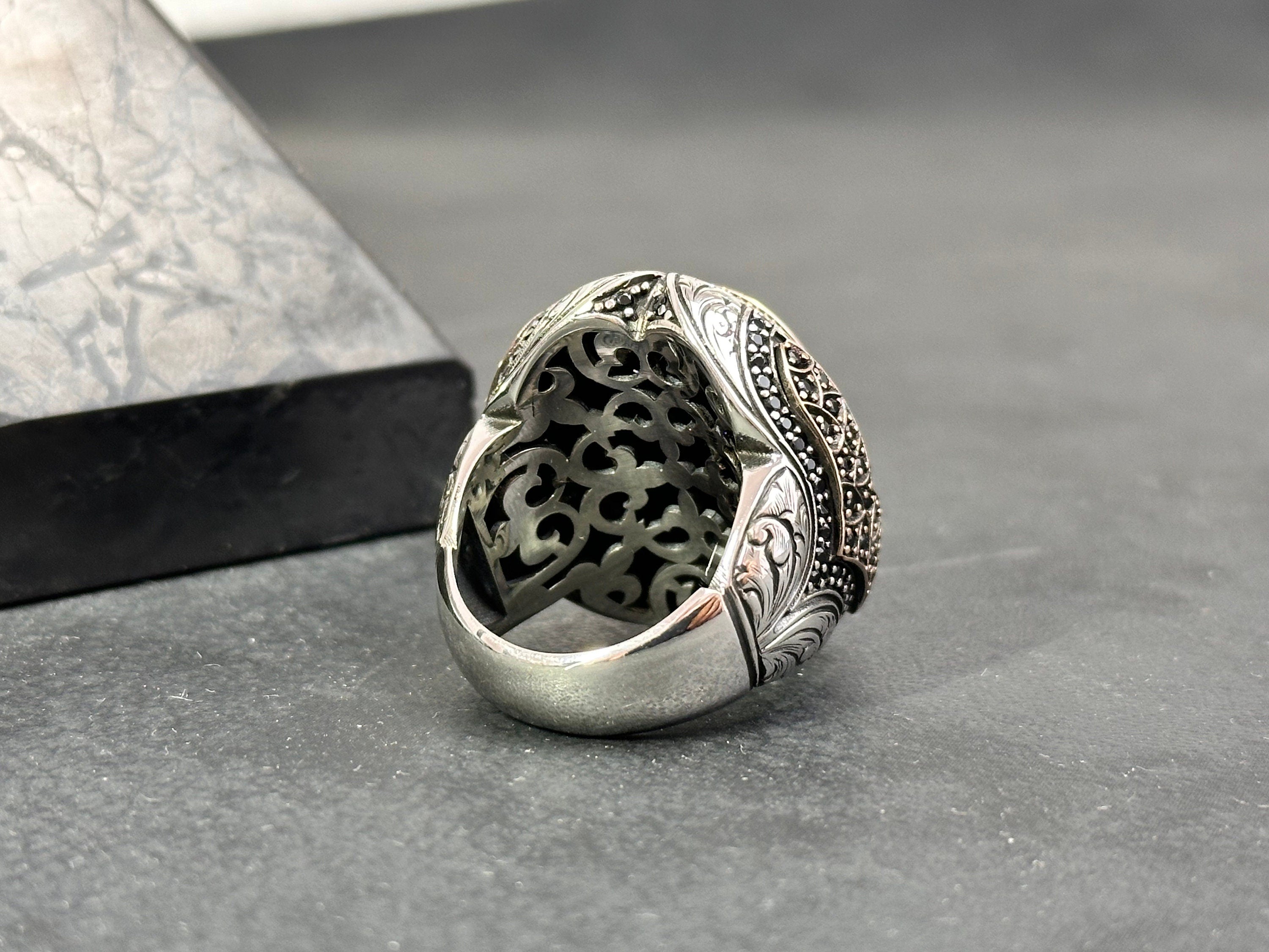 Sterling Silver Seal of Solomon Ring - Handmade Men's Statement Jewelry