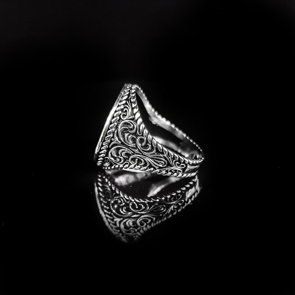 Sterling Silver Ottoman Signet Ring - Handmade Islamic Design