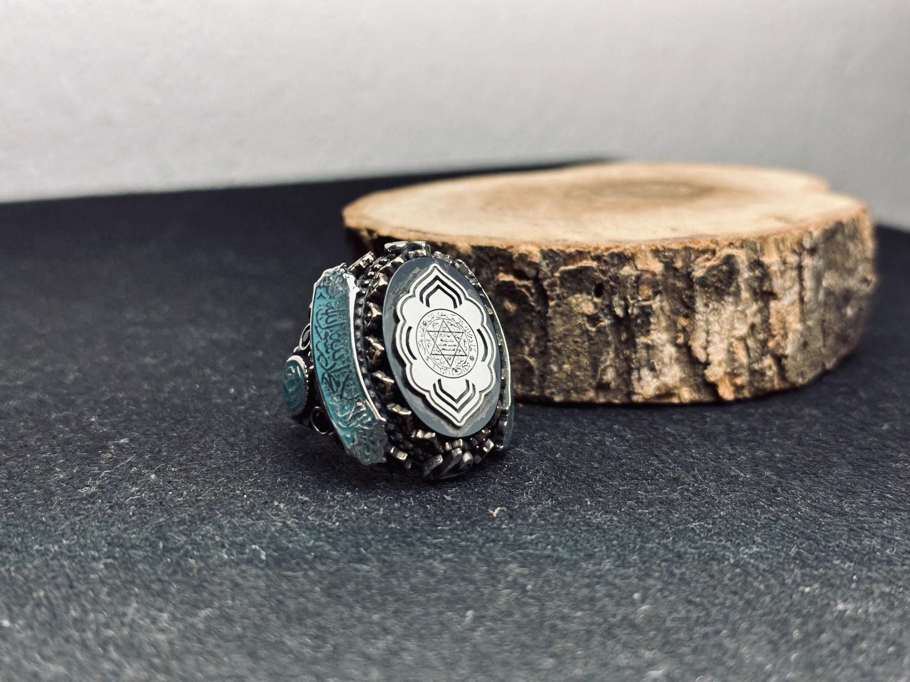 Men’s Solomon Seal Ring: Sterling Silver - Islamic Protection Jewelry