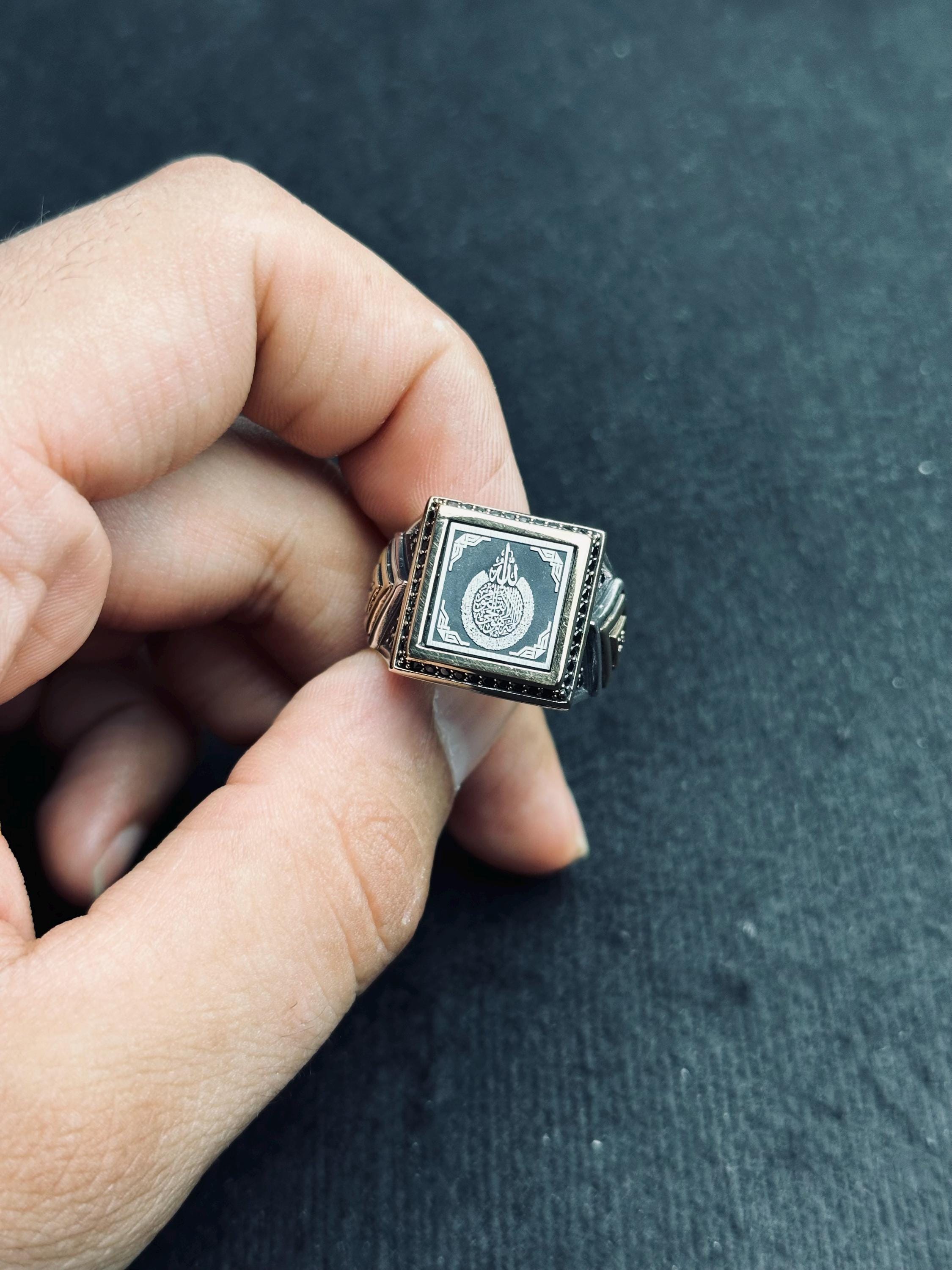 Arabic Calligraphy Ring - Minimal Handmade Sterling Silver Jewelry