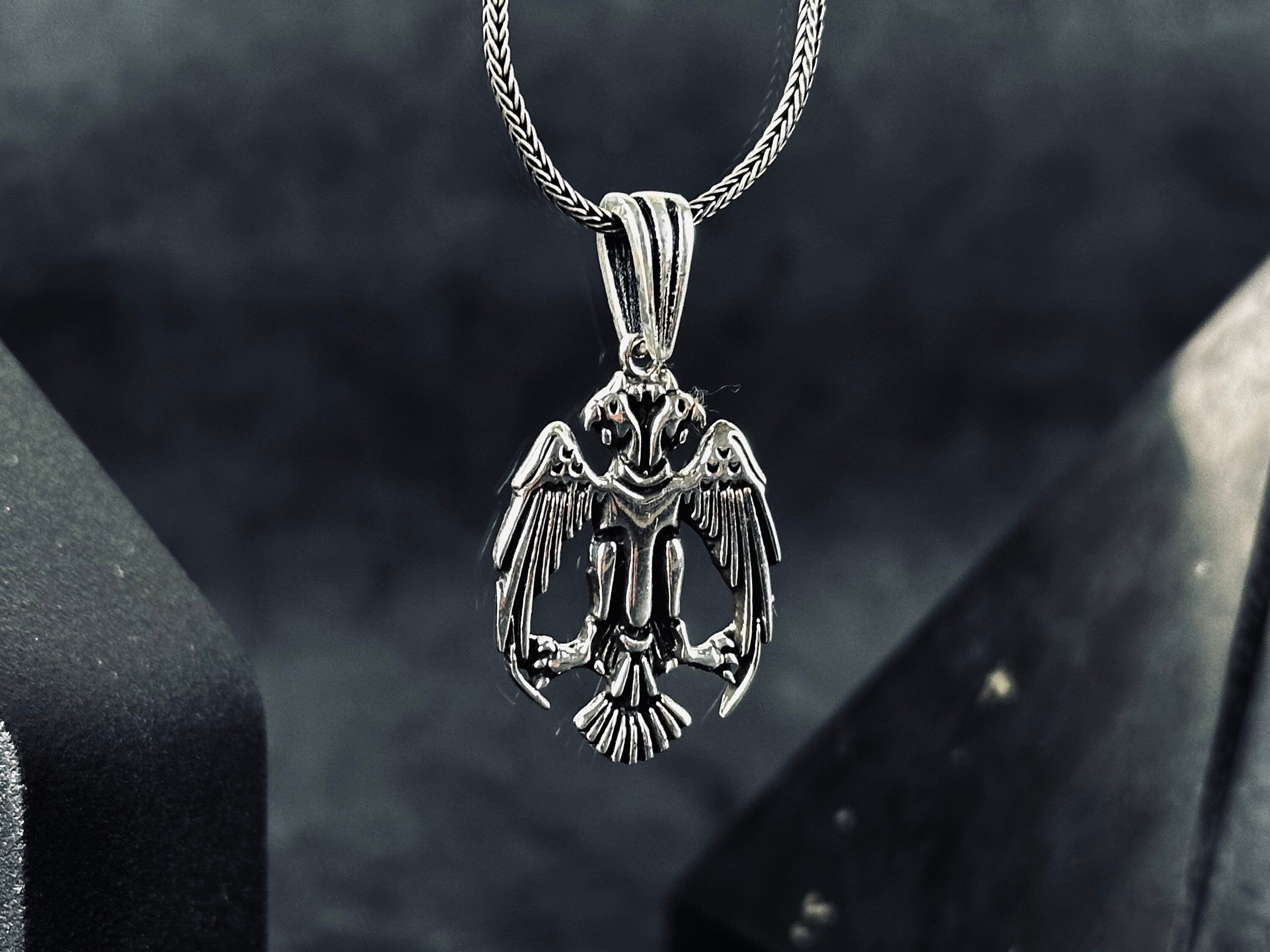 Silver Eagle Necklace: Seljuk Double Headed Pendant - Historical Design