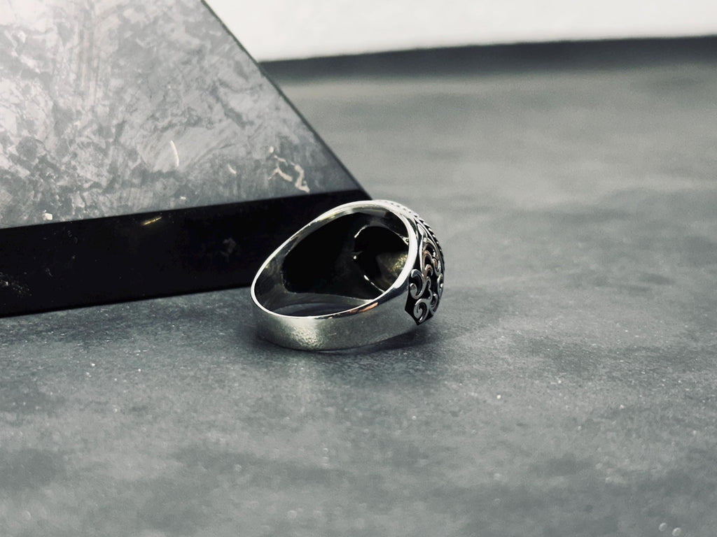Tiger Head Sterling Silver Ring, Oxidized Finish (Handmade, Unisex)
