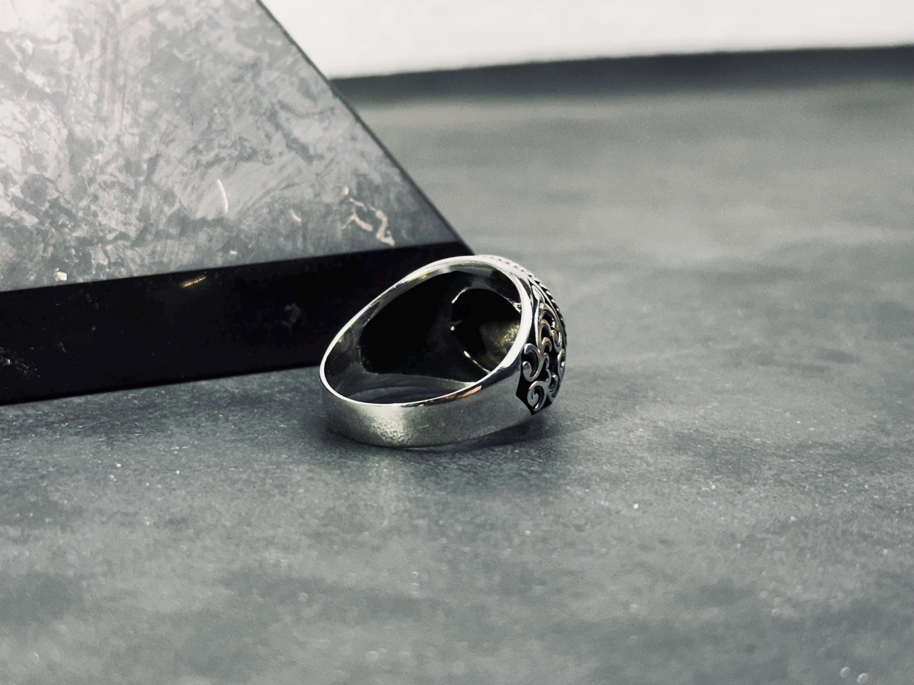 Tiger Head Sterling Silver Ring, Oxidized Finish (Handmade, Unisex)