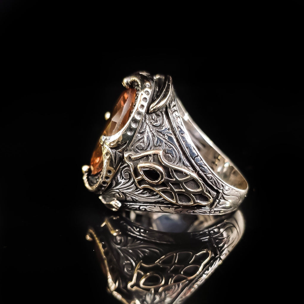 Sultanite Silver Ring, Color Change Gemstone (Men's Statement Jewelry)