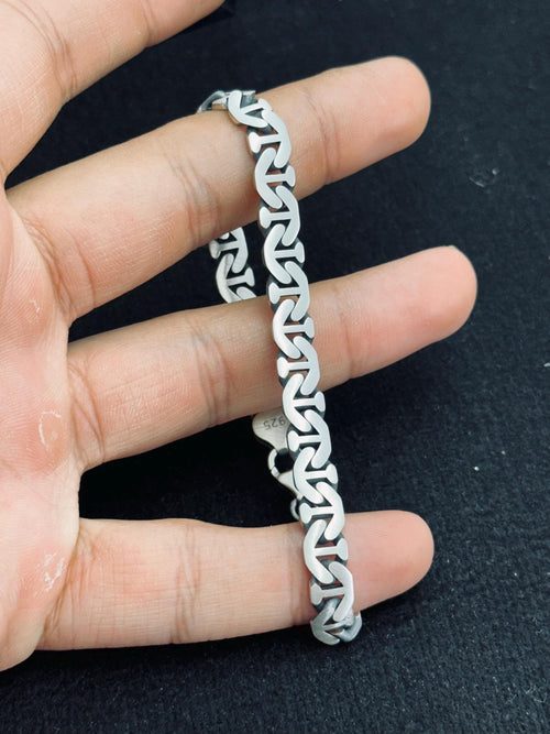 Curb Chain Bracelet: Sterling Silver Cuban Link - Handmade Style