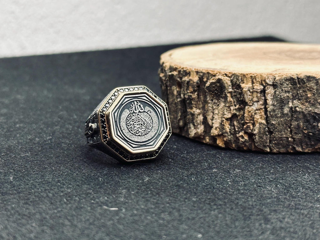 Islamic Silver Ring: Arabic Calligraphy - Handmade 925 Sterling
