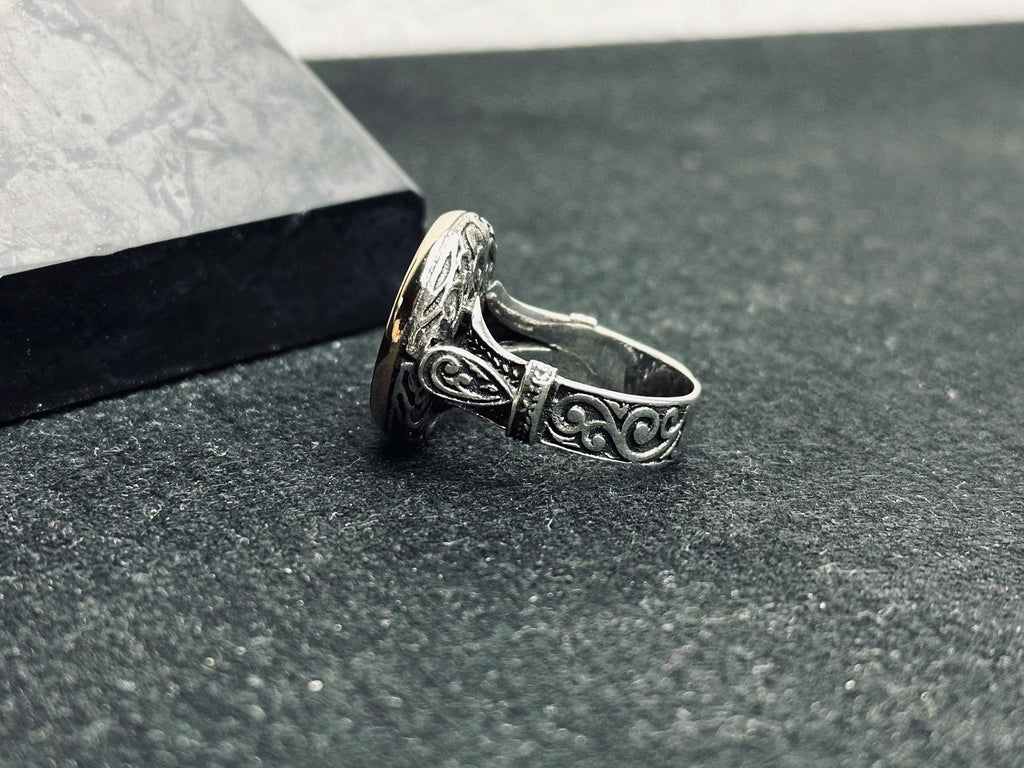 Silver Statement Ring: Surah Inshirah Engraving (Sterling, Handmade)