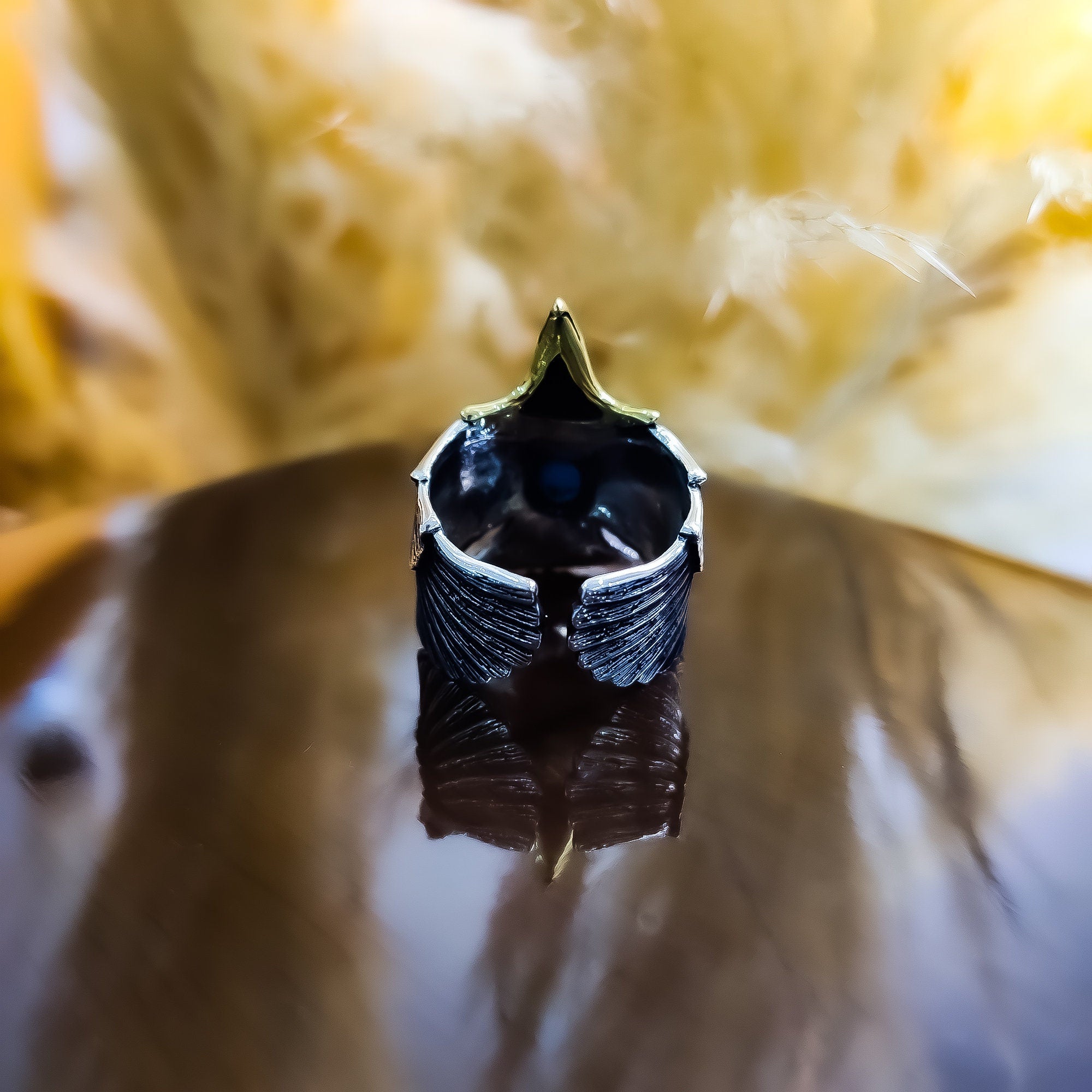 Eagle Head Ring: Turquoise and Sterling Silver (Men's Statement)