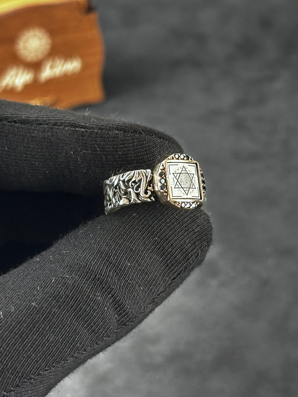 Sterling Silver Solomon Seal Ring - Handmade Adjustable Protection Jewelry