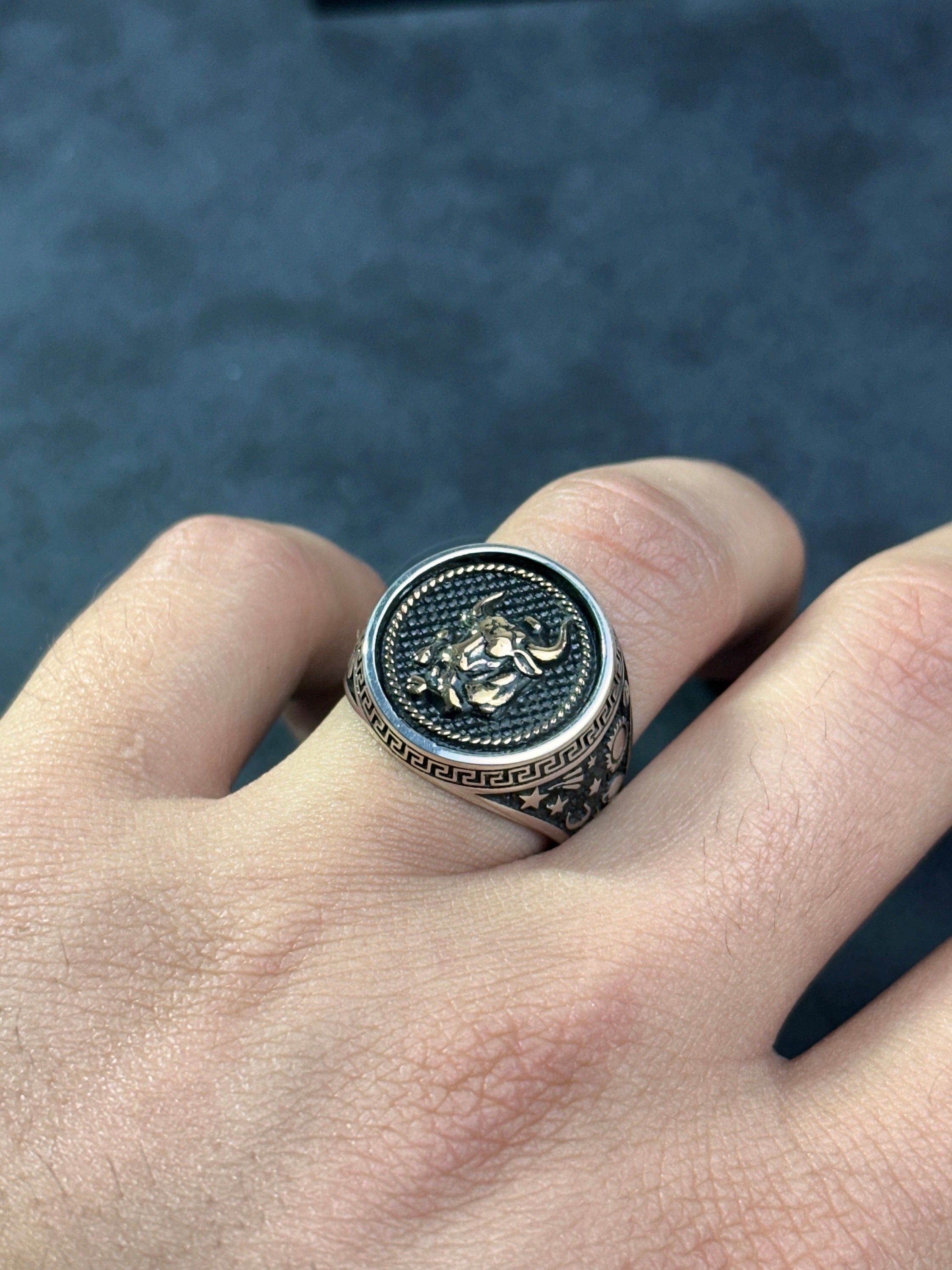 Taurus Zodiac Ring - Sterling Silver Astrology Jewelry