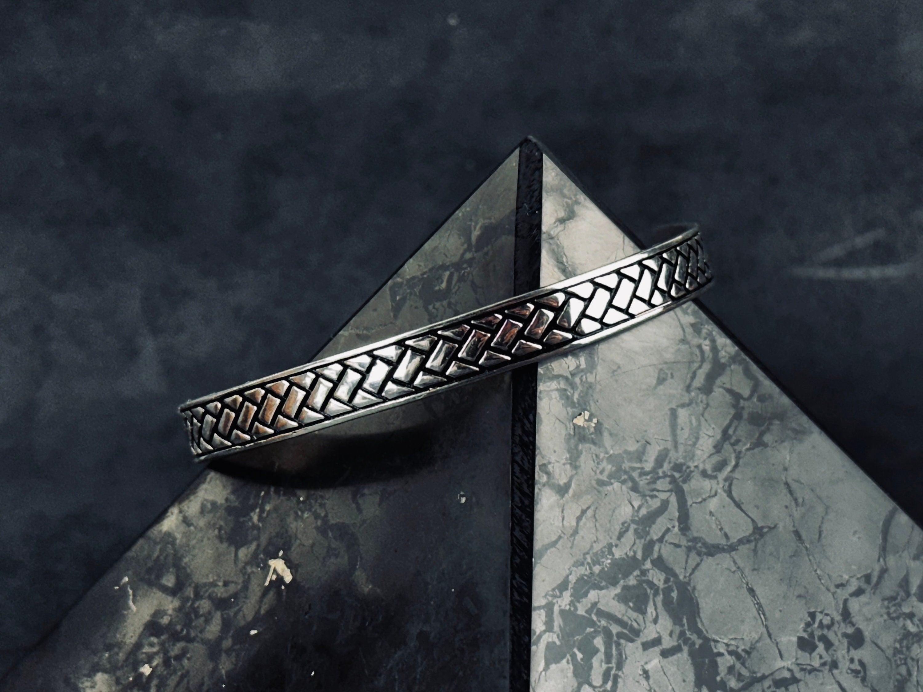 Sterling Silver Greek Cuff: Adjustable Handmade Bracelet (Men’s Jewelry)