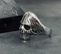 Sterling Silver Skull Ring: Handmade Gothic Biker Jewelry