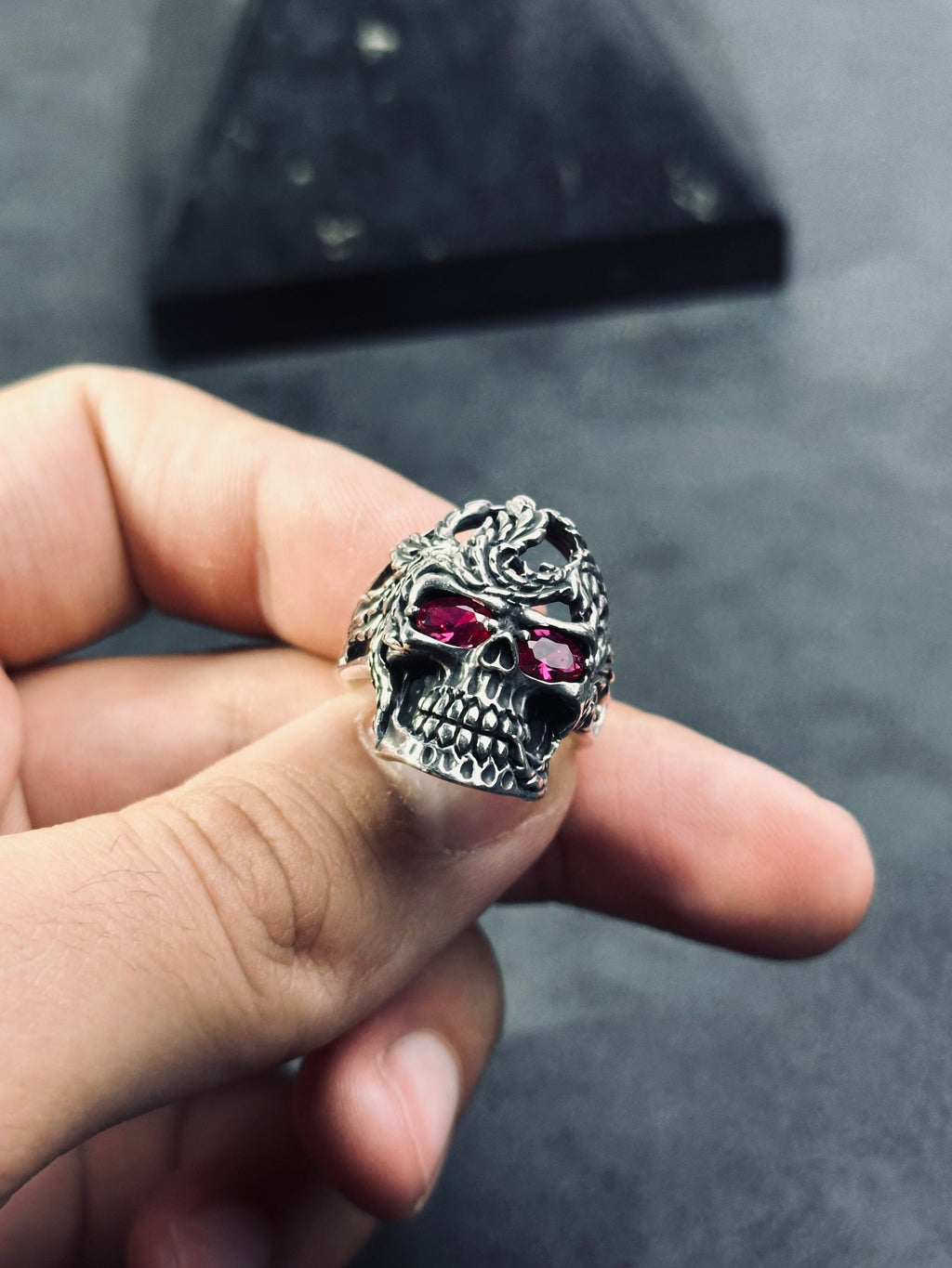 Skull Ring: Chunky Sterling Silver - Handmade Gothic Style