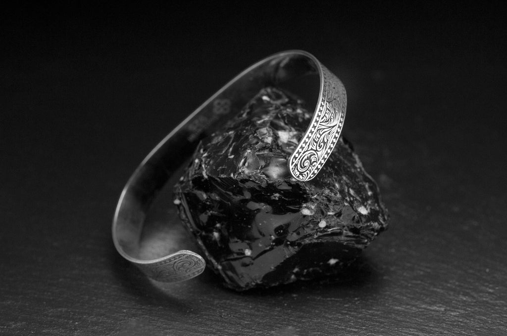 Custom Engraved Silver Bracelet: Handmade Sterling Cuff for Men