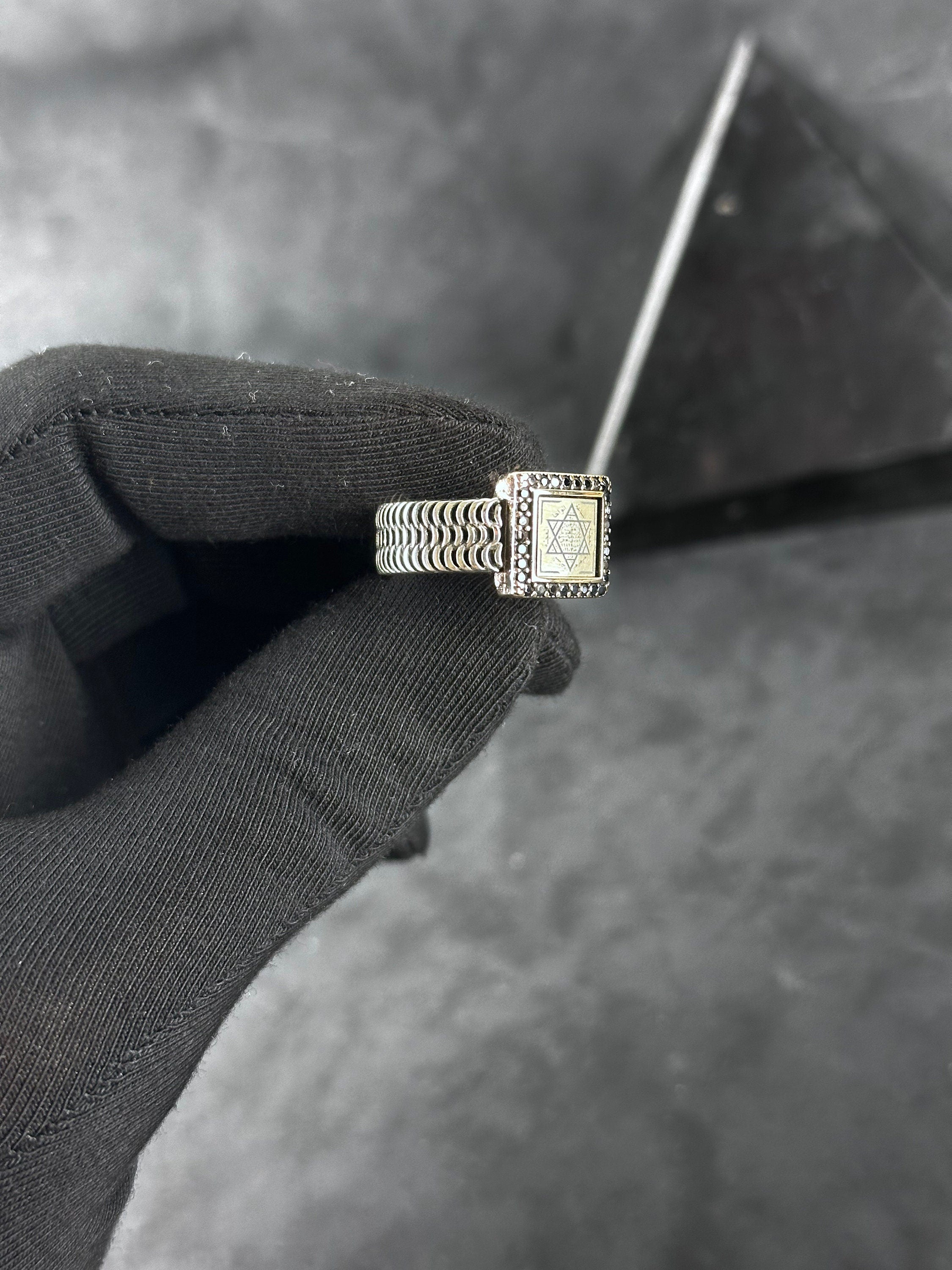 Solomon King Seal Silver Ring, Handmade Minimal Talisman (Adjustable)