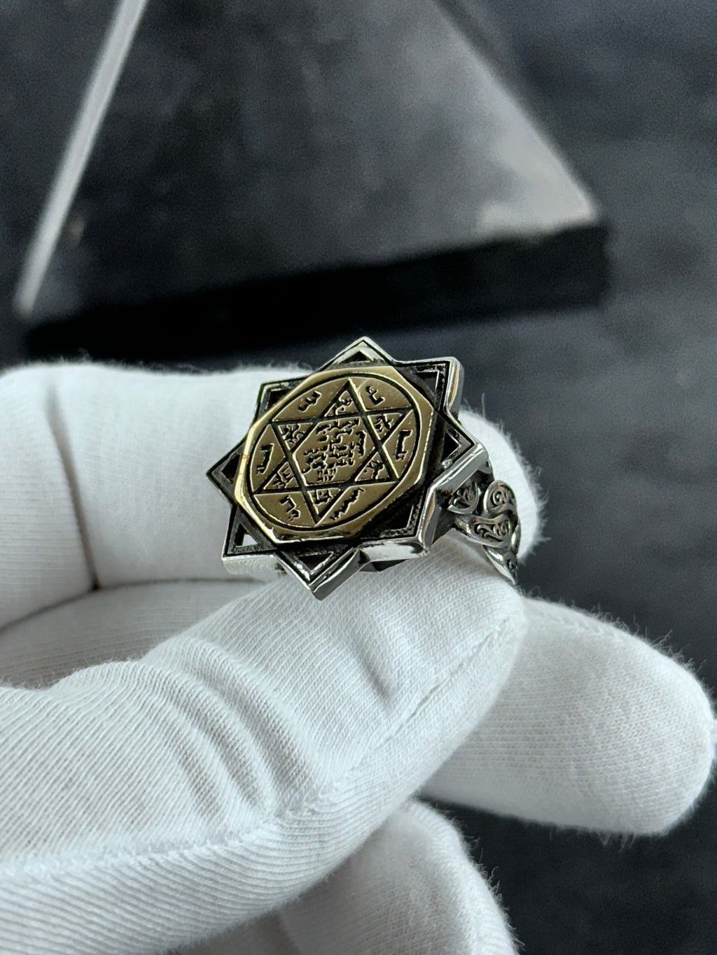 Solomon Seal Ring: Sterling Silver Statement Jewelry (Octagonal Star)