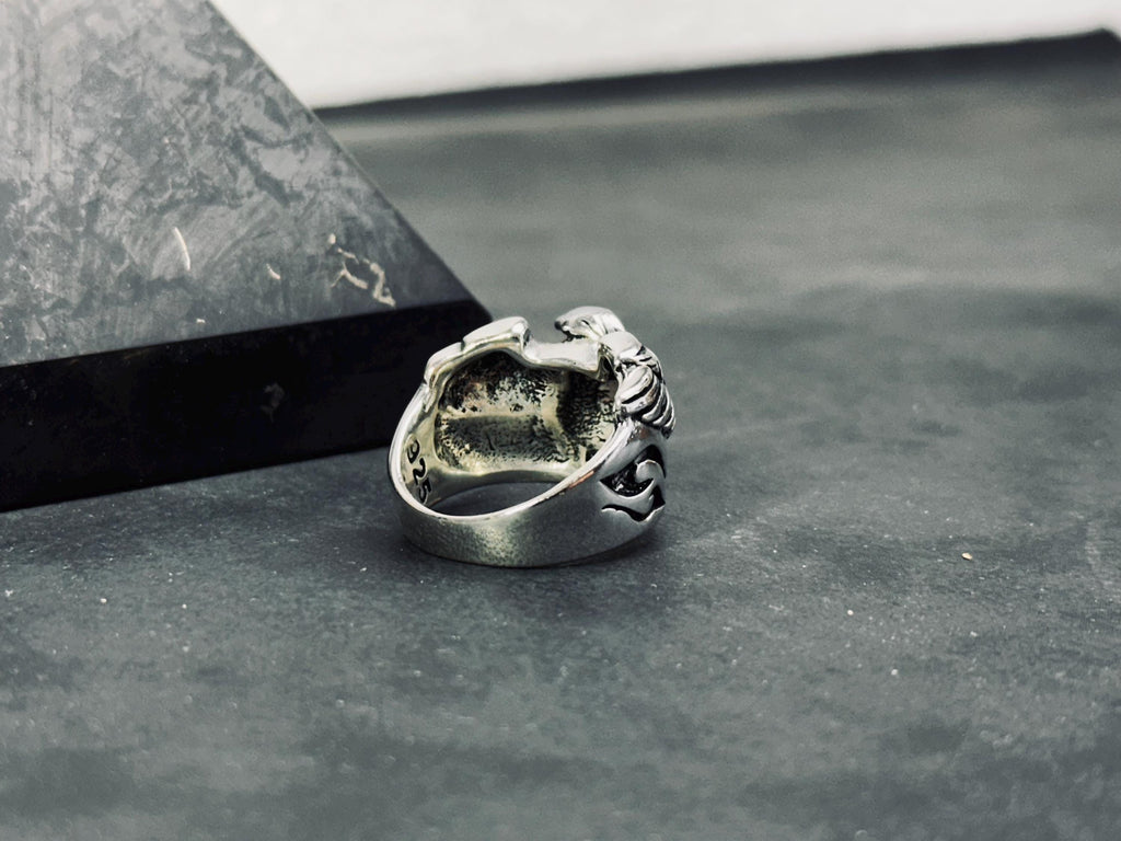 Gothic Sterling Silver Raven Ring, Crow Design (Unisex)
