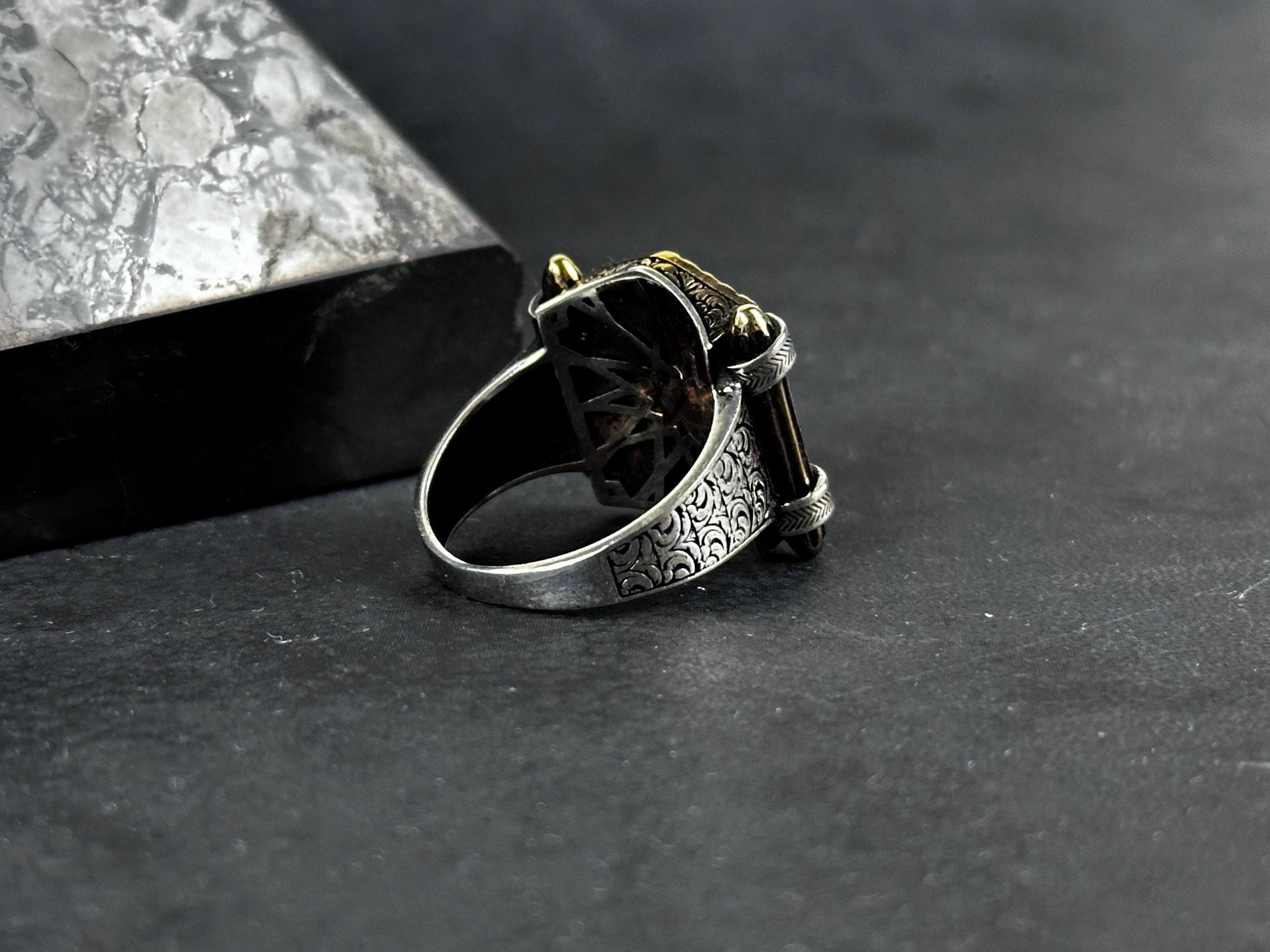 Sterling Silver Leo Ring: Handmade Zodiac Design - Men's Statement