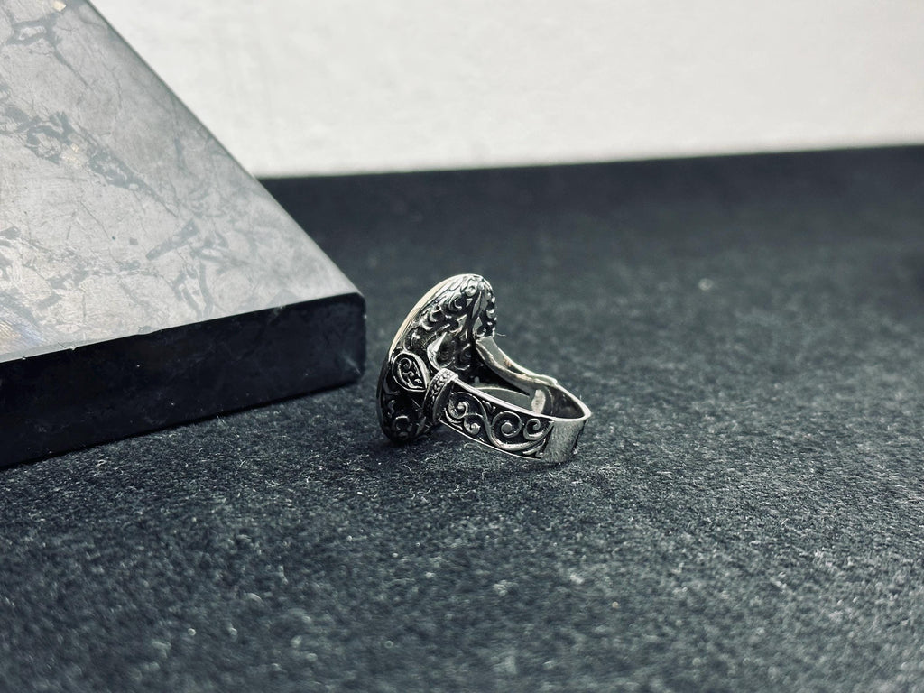 Sterling Silver Seal of Solomon Ring - Elegant Hexagram Signet