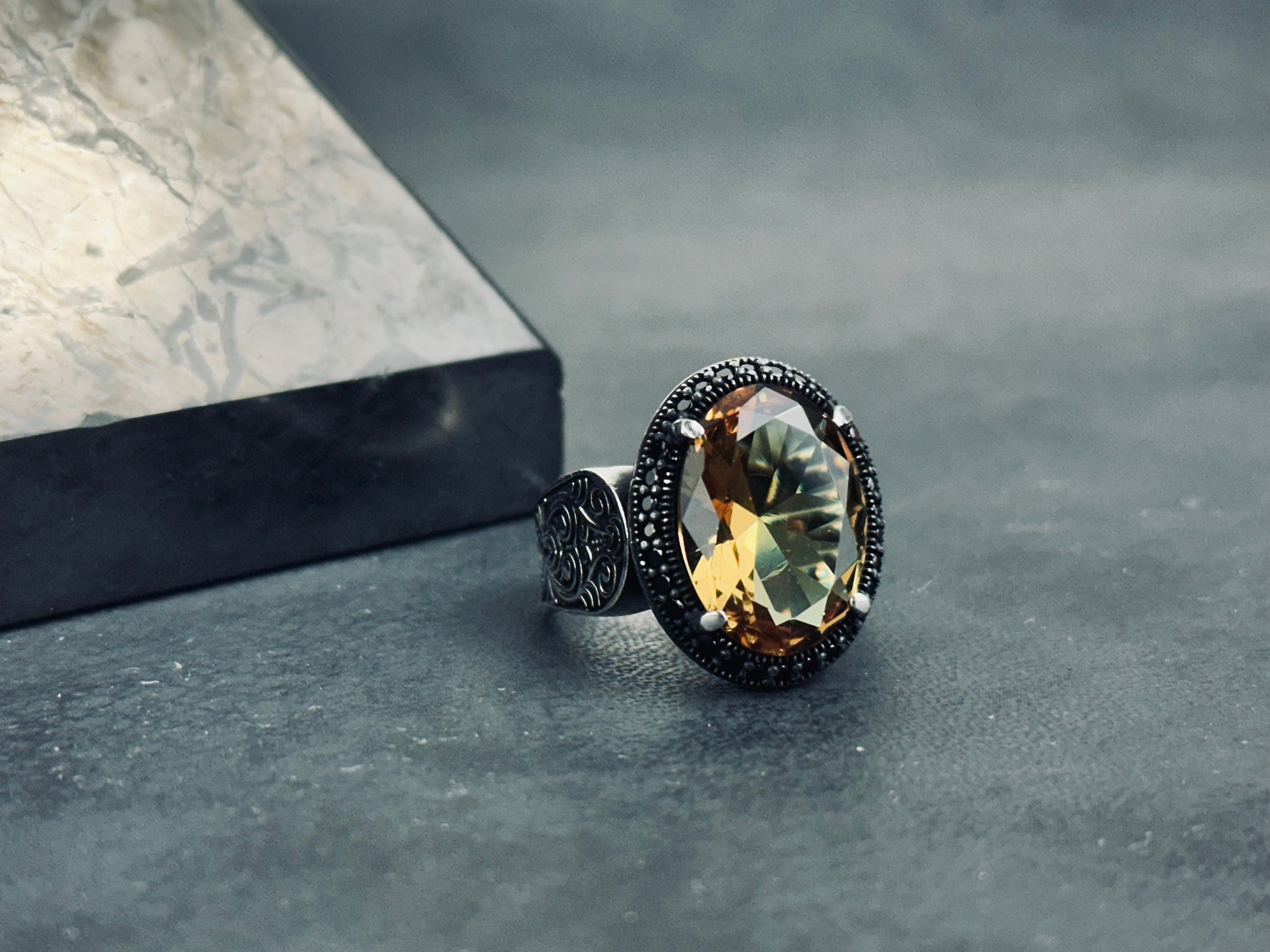 Sultanite Oval Ring - Color Changing Gemstone in Sterling Silver
