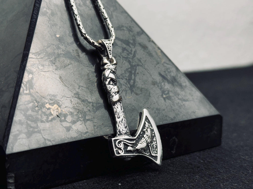 Sterling Silver Axe Pendant: Lumberjack, Fireman, Arborist Jewelry