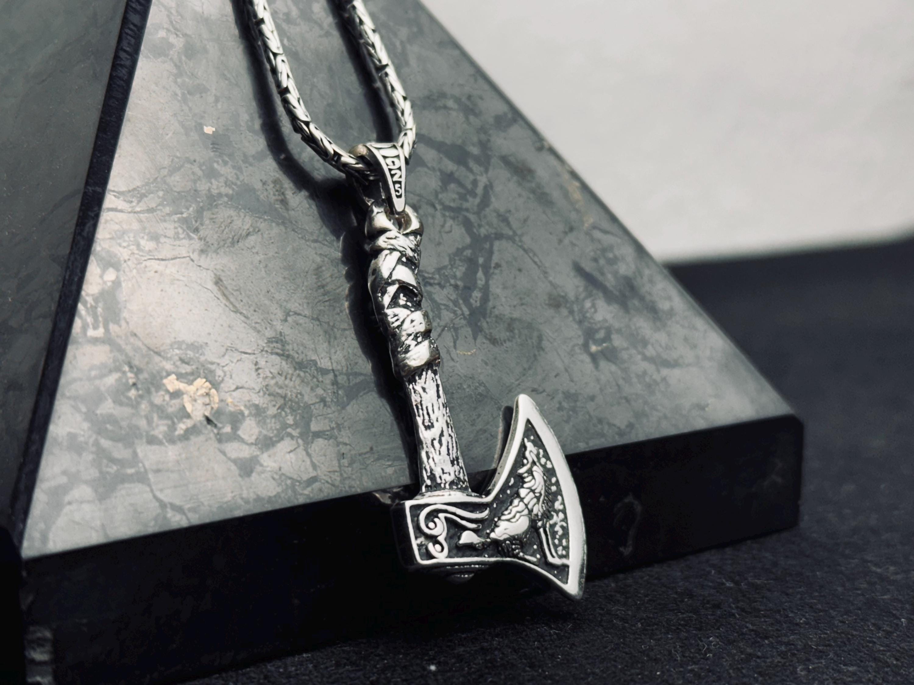 Sterling Silver Axe Pendant: Lumberjack, Fireman, Arborist Jewelry