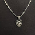 Wolf Shield Silver Necklace Pendant (Handmade, Men's Jewelry)