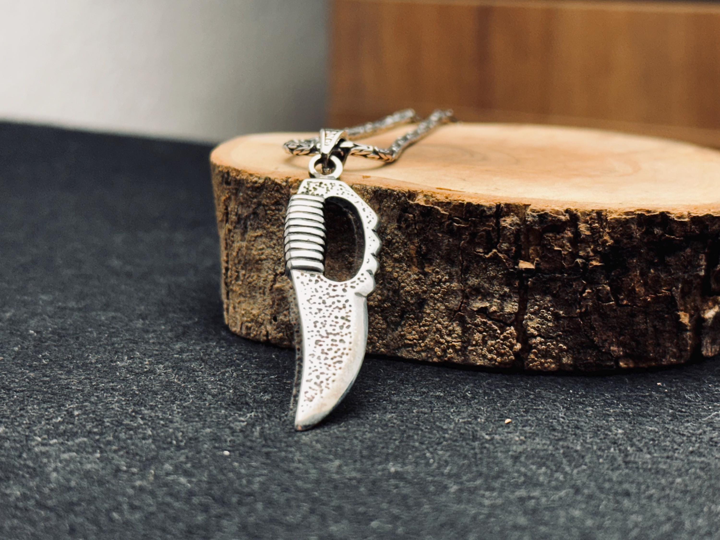 Knife Necklace: Silver Dagger Pendant - Inspired by Elden Ring
