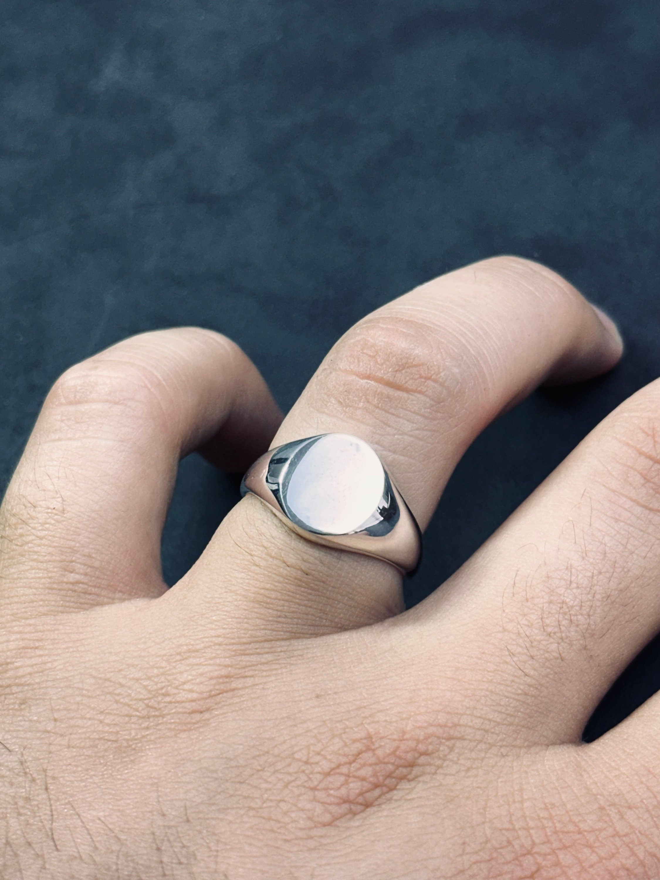 Sterling Silver Signet Ring: Personalized Initials (Men's Sizes)