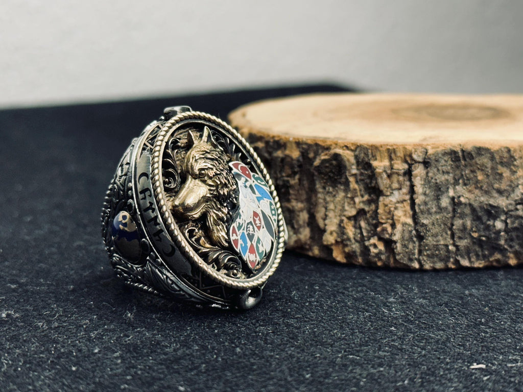 Wolf Head Ring, 925 Sterling Silver, Handmade Patriotic Jewelry