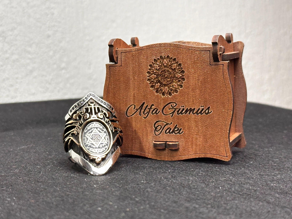 Seal of Solomon Ring: Handmade 925 Sterling Silver Thumb Band