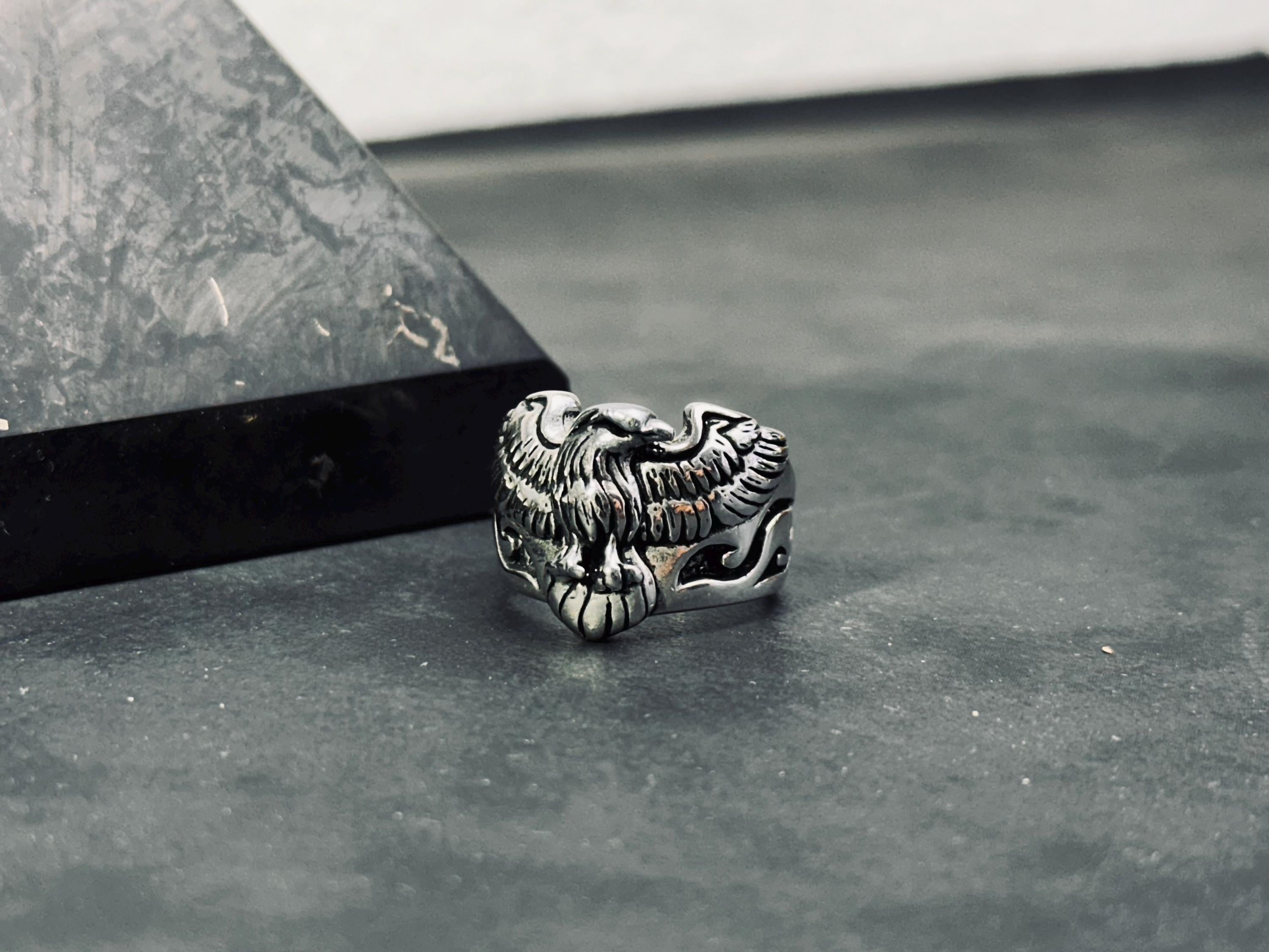 Gothic Sterling Silver Raven Ring, Crow Design (Unisex)