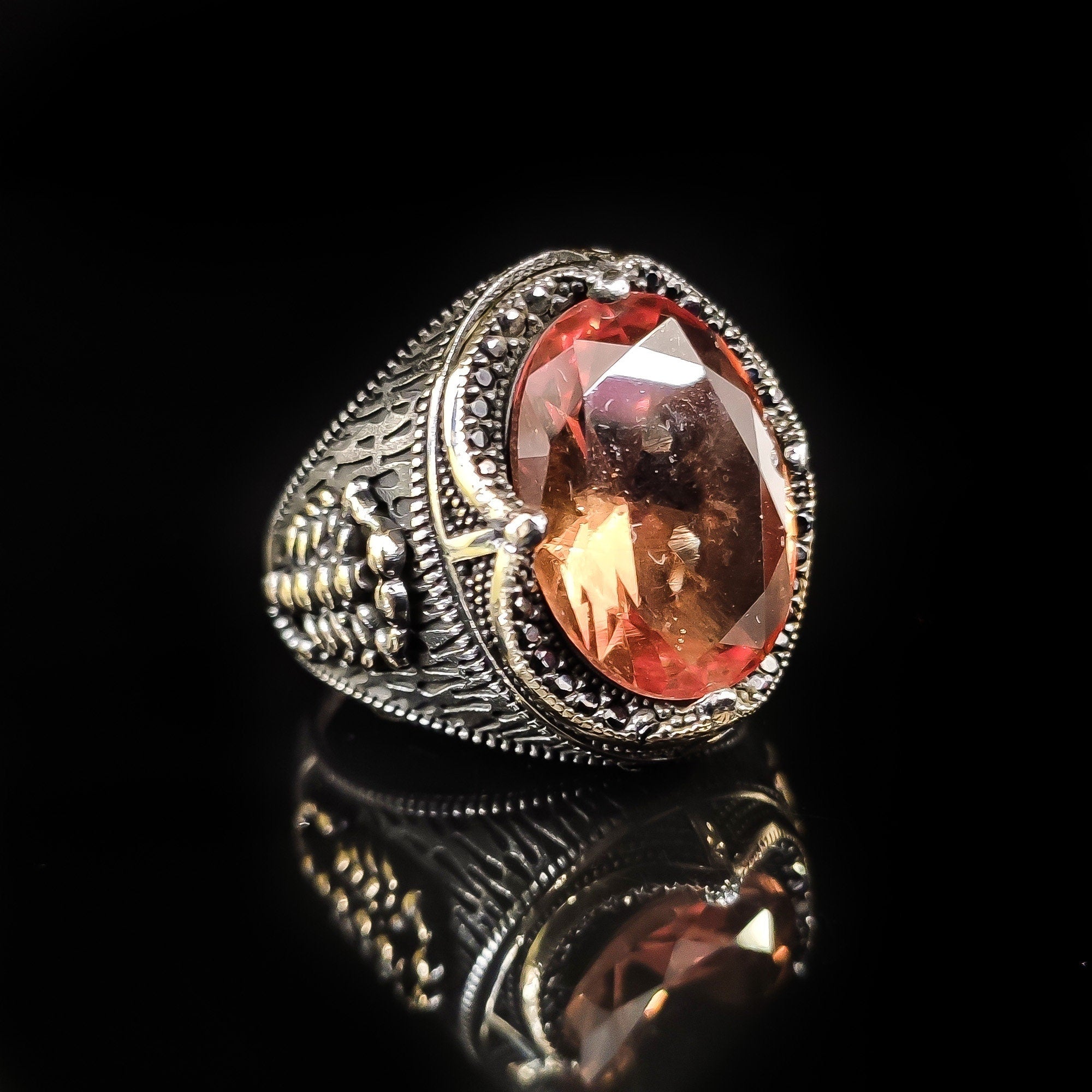 Sultanite Scorpio Ring, Sterling Silver (Color Change Gemstone)