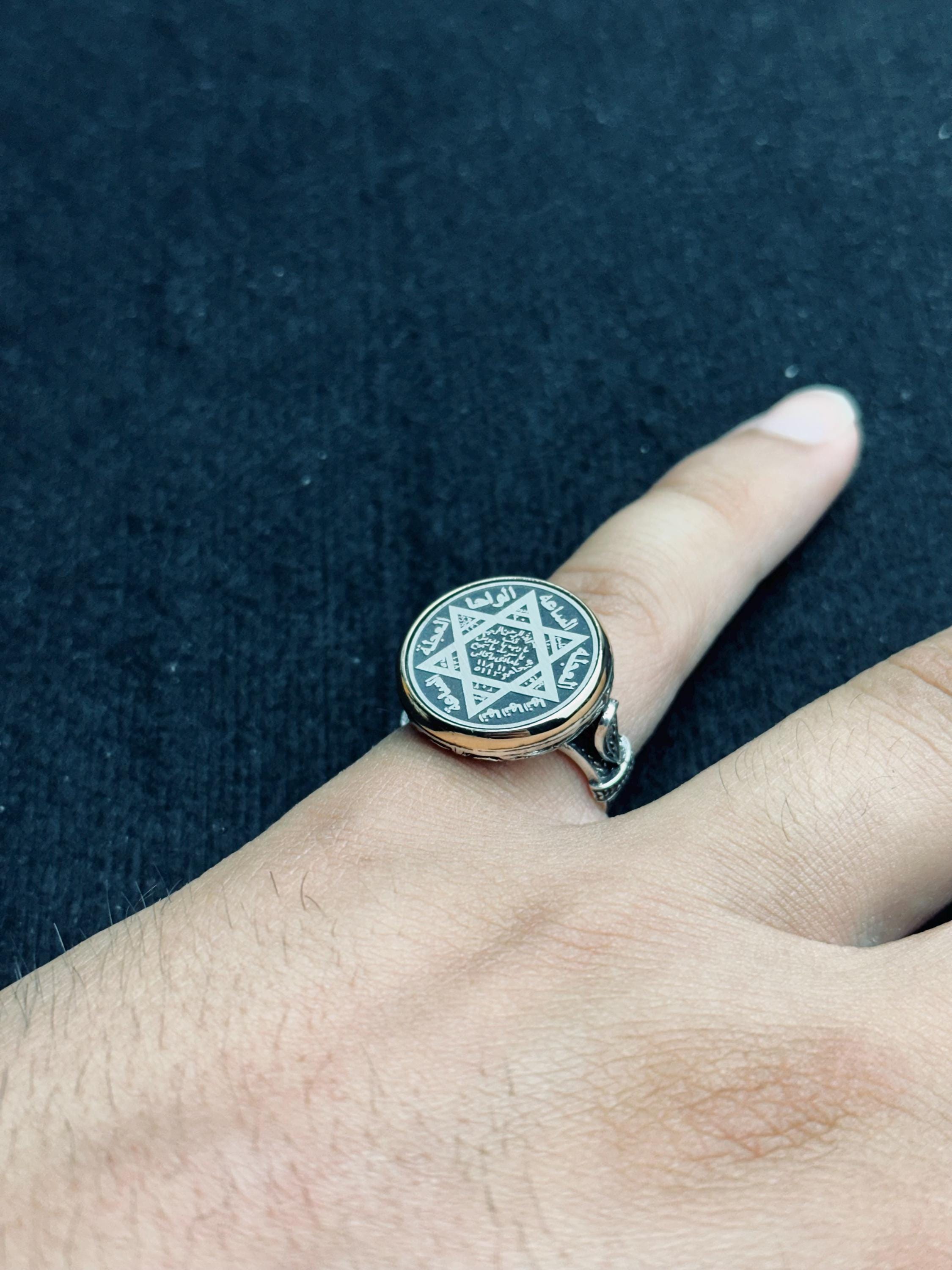 Sterling Silver Seal of Solomon Ring - Turkish Handmade Jewelry