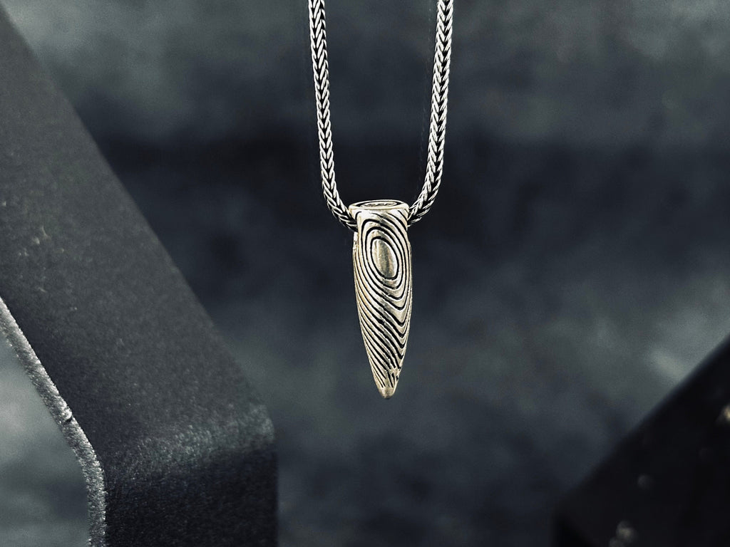 Bullet Pendant Necklace: Silver Statement Jewelry (Chain Length Options)