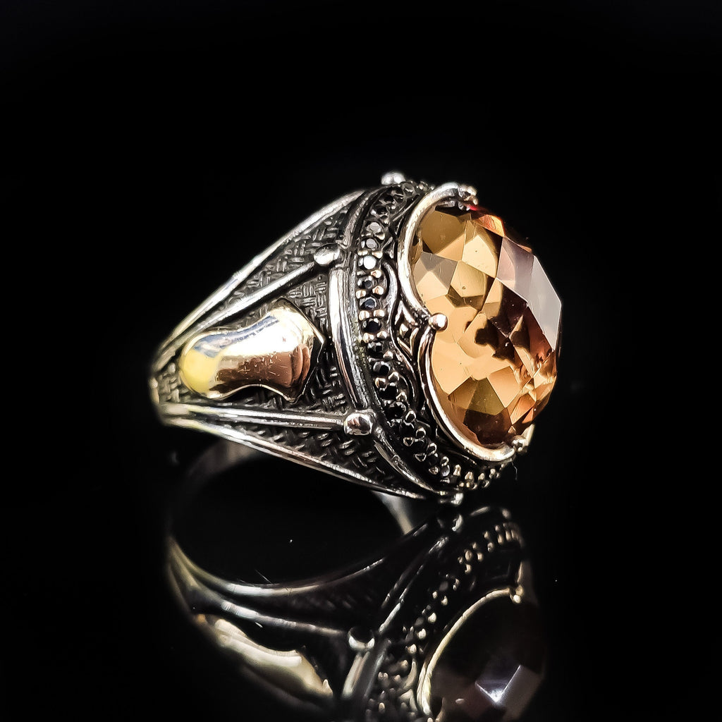 Unisex Sultanit Ring, Sterling Silver (Handmade, Color-Shift Stone)