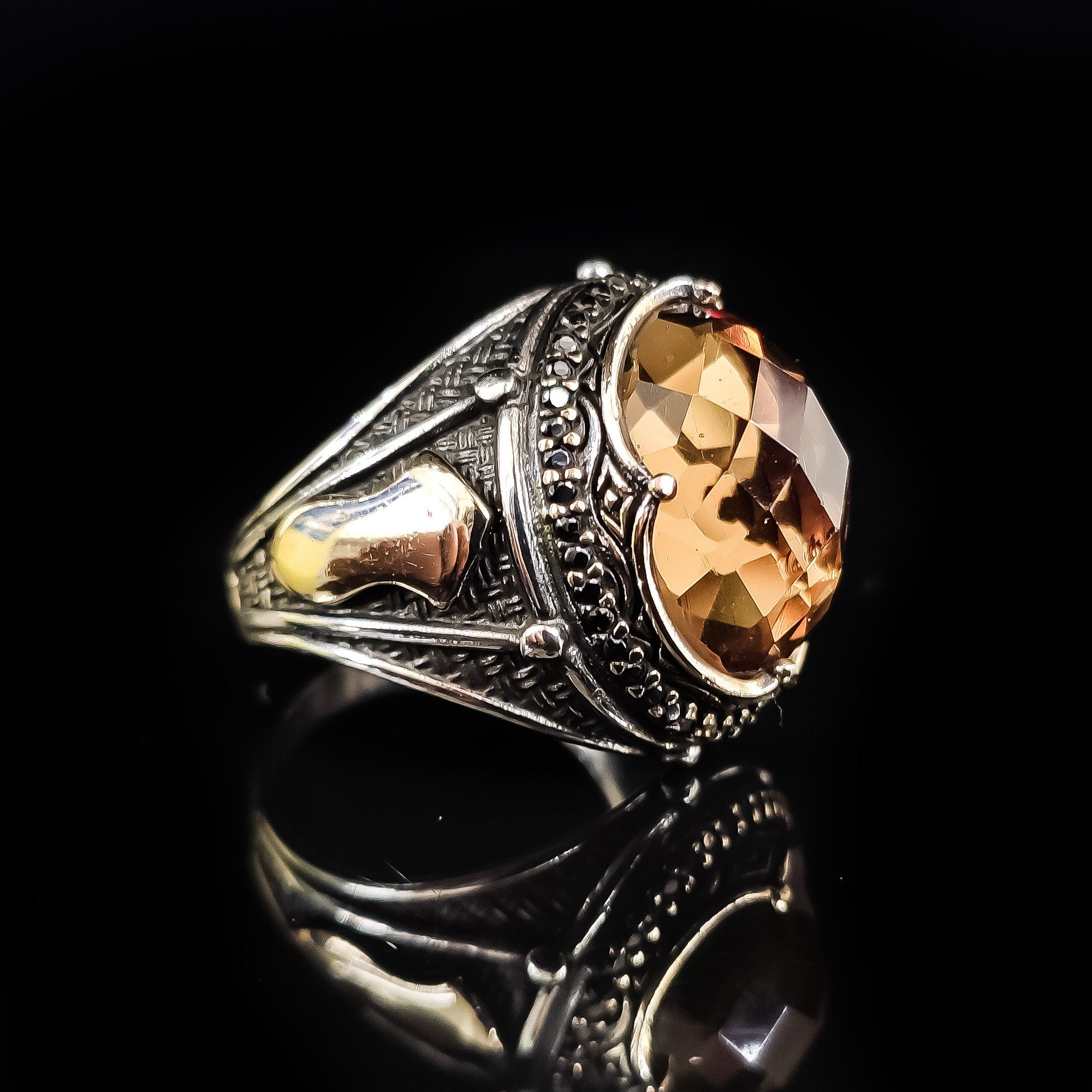 Unisex Sultanit Ring, Sterling Silver (Handmade, Color-Shift Stone)