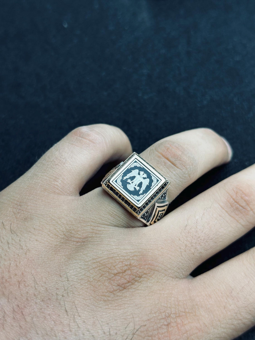 Double Headed Eagle Ring: Ottoman Inspired Jewelry (Handmade Sterling Silver)