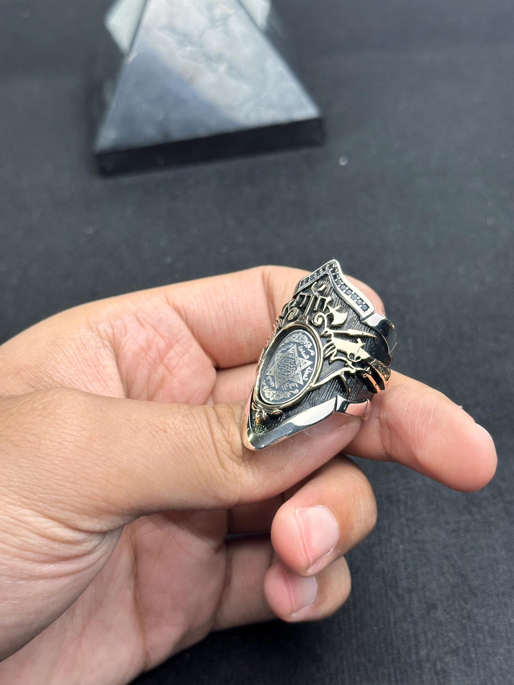 Seal of Solomon Ring: Handmade 925 Sterling Silver Thumb Band